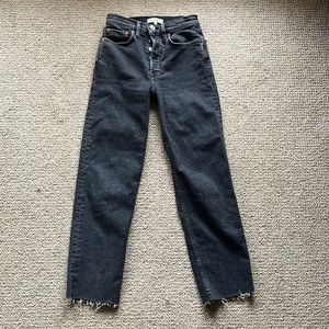 Re / Done faded black raw hem jeans
